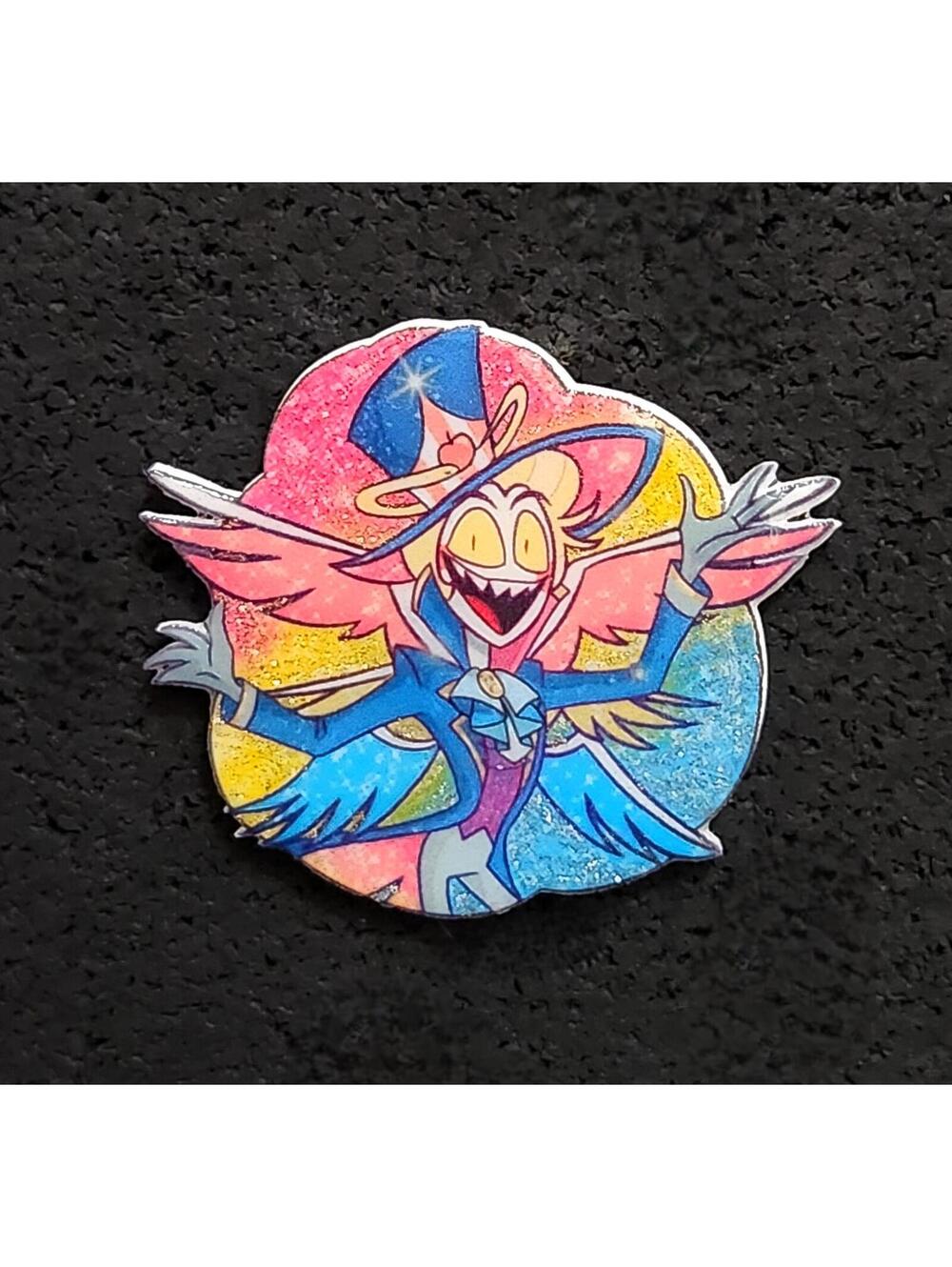 Lucifer Pride Month glitter pin - Hazbin Hotel